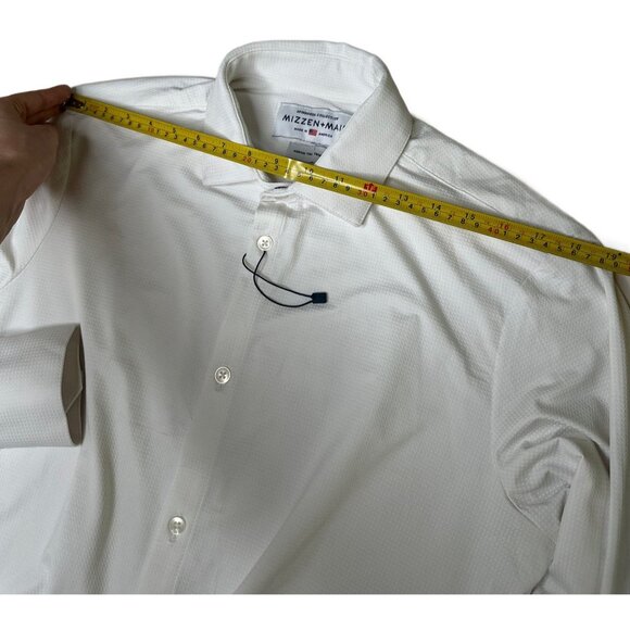 Mizzen+Main Button Down Shirt Spinnaker Tall Trim Fit White Gingham Size M - Picture 5 of 7
